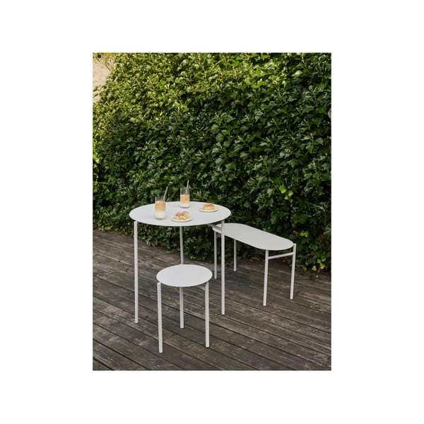 Biely kovový okrúhly jedálenský stôl ø 70 cm Disc – Zone-image-1