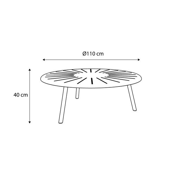 Hliníkový okrúhly záhradný odkladací stolík ø 110 cm Fleole – Ezeis-image-3