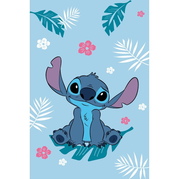 Modrá fleecová detská deka 100x150 cm Lilo a Stitch "Blue" – Jerry Fabrics