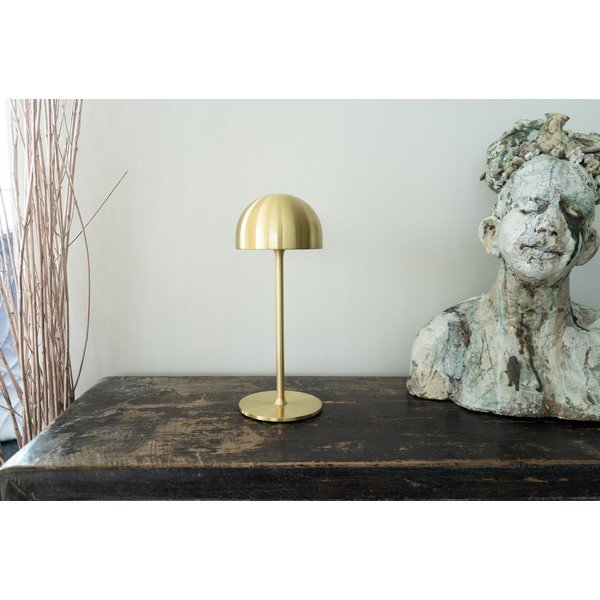 LED stolová lampa na diaľkové ovládanie v mosadznej farbe s kovovým tienidlom (výška 30 cm) Tim – Sirius-image-2