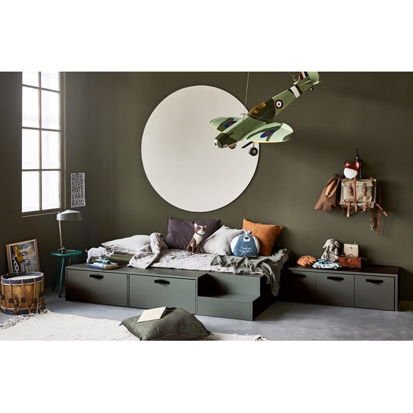 Zeleno-sivá detská skrinka z borovicového dreva 120x36 cm Stage – vtwonen-image-1