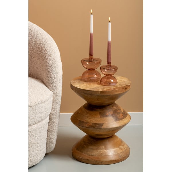 Okrúhly odkladací stolík z mangového dreva ø 35 cm Totem – Leitmotiv-image-2