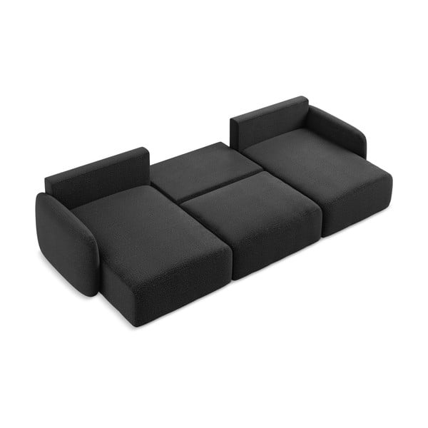 Čierna rozkladacia/s úložným priestorom rohová pohovka Kalena – Makamii-image-4