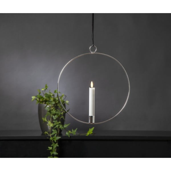 Svetelná dekorácia v striebornej farbe Flamme Ring – Star Trading-image-3