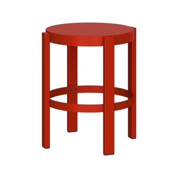 Červená oceľová stolička Doon – noo.ma