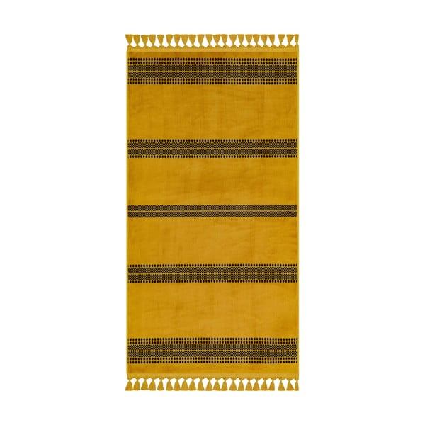 Žltý umývateľný koberec behúň 300x100 cm - Vitaus