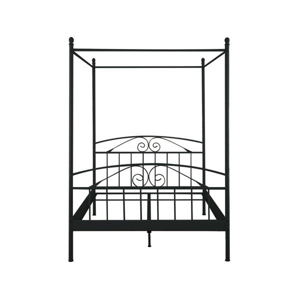 Čierna dvojlôžková posteľ s nebesami Støraa Bibi, 180 × 200 cm-image-1