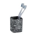 Čierny téglik na zubné kefky Wenko Terrazzo