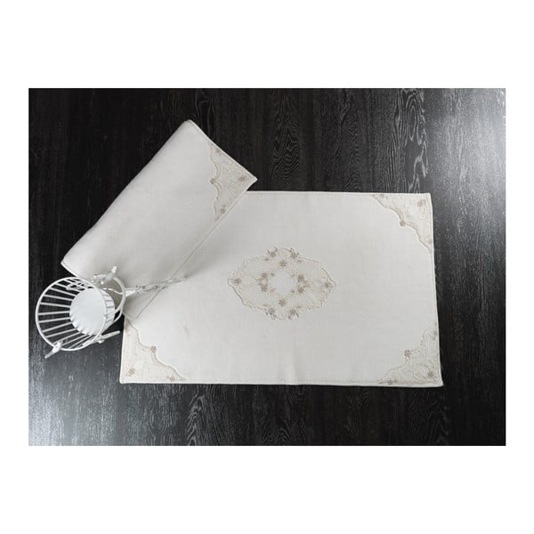 Sada 2 svetlobéžových bavlnených predložiek do kúpeľne Confetti Perla, 50 × 60 cm