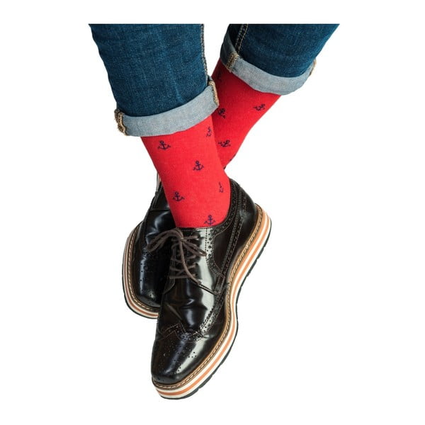 Unisex ponožky Funky Steps Anchor Red, univerzální velikost