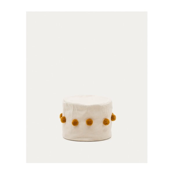 Taburet v horčicovej farbe/béžový Manua – Kave Home-image-3