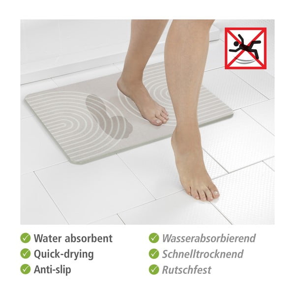 Béžová kúpeľňová predložka z kremeliny 39x60 cm Nazca – Wenko-image-4