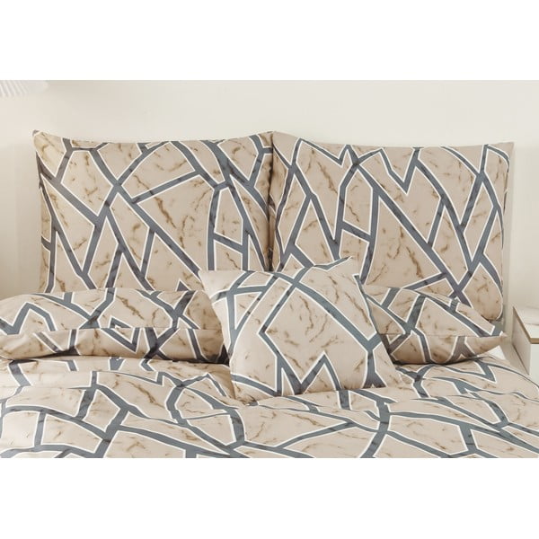 Svetlohnedé 6-dielne obliečky na jednolôžko z mikrosaténu 140x200 cm Marco – My House-image-3