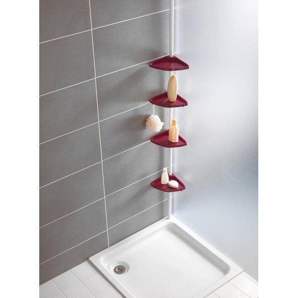 Ružová teleskopická polica do sprchy Wenko Compact-image-3