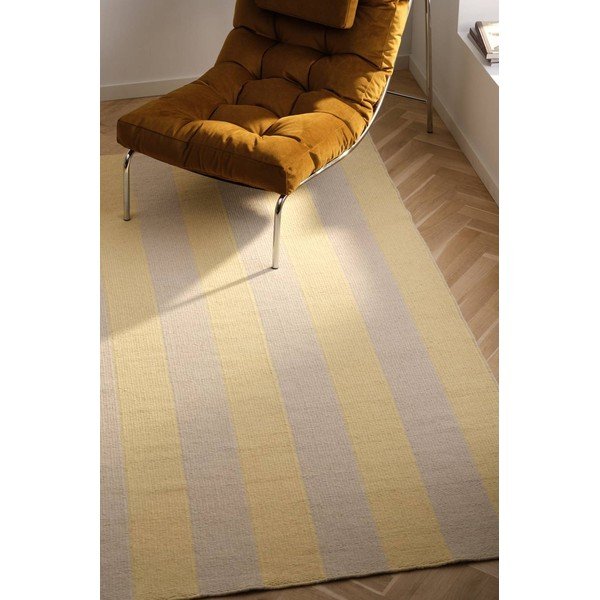 Žltý/béžový ručne tkaný behúň s prímesou vlny 80x200 cm Sissel – Jotex-image-1