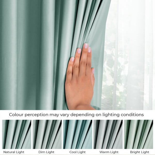 Svetlozelený zamatový dimout záves 140x270 cm Eyelets – Restilo-image-4