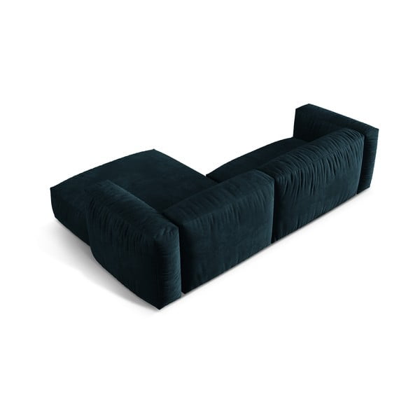 Tmavomodrá zamatová modulárna rohová pohovka (pravý roh/s leňoškou) Martina – Micadoni -image-3