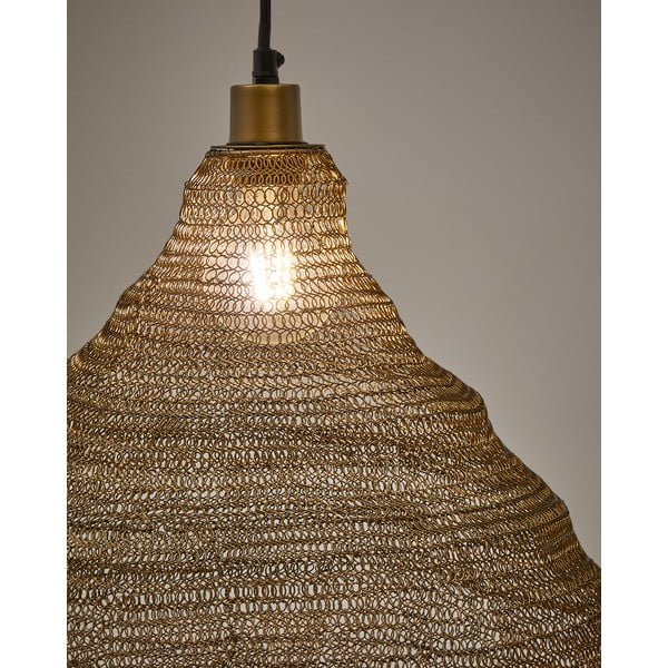 Závesné svietidlo v zlatej farbe s kovovým tienidlom ø 48,5 cm Sarraco – Kave Home-image-1