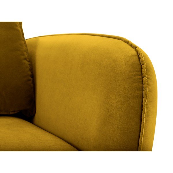 Žlté kreslo s čiernymi nohami Kooko Home Lento-image-1