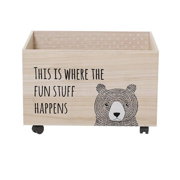 Úložný box na hračky na kolieskach z dreva paulownia Bloomingville Fun Stuff-image-1