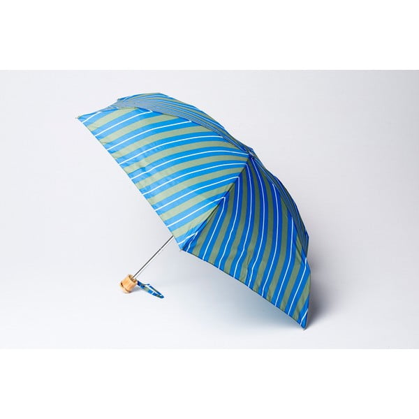Skladací dáždnik Stripe, zeleno-modrý