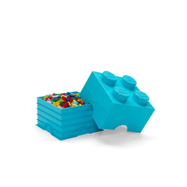 Azúrovomodrý úložný box štvorec LEGO®-image-2