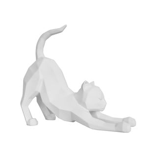 Matne biela soška PT LIVING Origami Stretching Cat, výška 30,5 cm