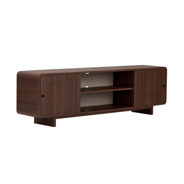 TV stolík v dekore orecha v tmavo prírodnej farbe 180x52x34 cm Mirel – Nordure
