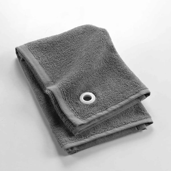 Antracitový froté bavlnený uterák 50x50 cm Cuistot – douceur d'intérieur