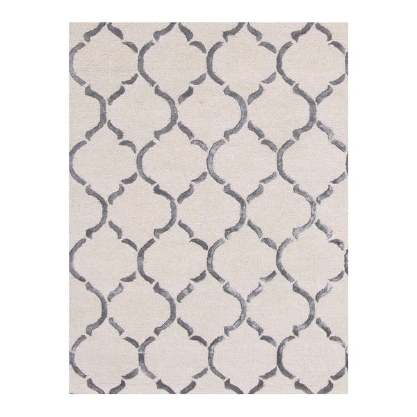 Ručne tuftovaný strieborný koberec Bakero Chain, 183 x 122 cm