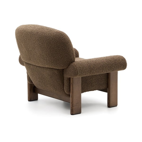 Hnedé kreslo z textílie buklé Nema – Kave Home-image-3