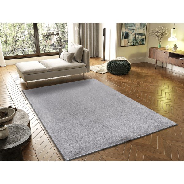 Sivý koberec z mikrovlákna 80x150 cm Coraline Liso – Universal-image-1