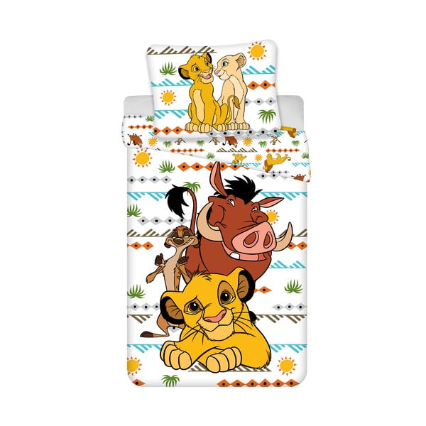 Bavlnené detské obliečky na jednolôžko 140x200 cm Lion King Africa - Jerry Fabrics