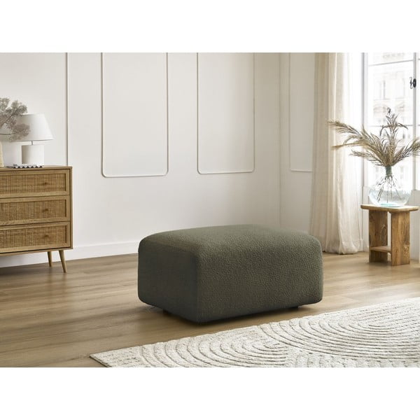 Zelená podnožka z textílie bouclé Tina – Bobochic Paris-image-4