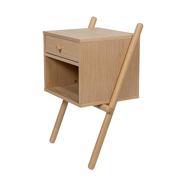 Nočný stolík v dekore duba v prírodnej farbe Wiru – Woodman-image-3