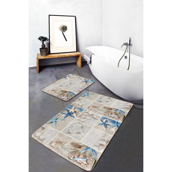 Béžové kúpeľňové predložky v súprave 2 ks 60x100 cm – Mila Home-image-3