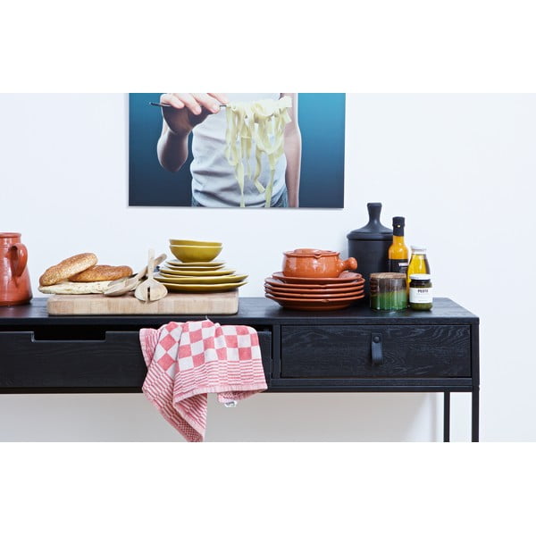 Čierny konzolový stolík z dubového dreva WOOOD Silas-image-1