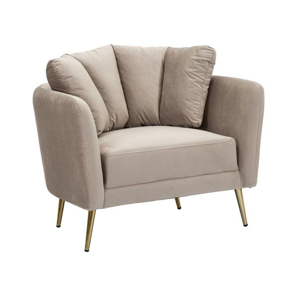 Taupe zamatové kreslo Kiev – Mauro Ferretti