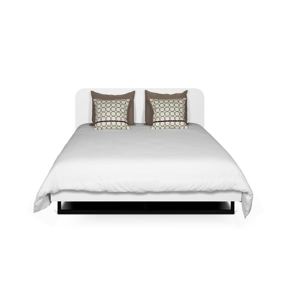 Biela posteľ s čiernymi kovovými nohami TemaHome Mara, 160 x 200 cm