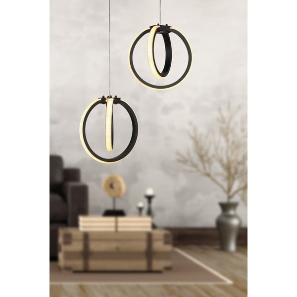 Čierne kovové LED závesné svietidlo ø 20 cm Sezen – Squid Lighting-image-1