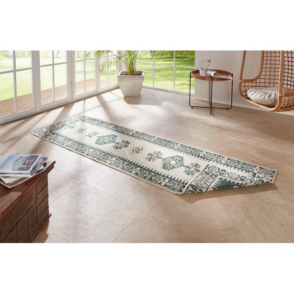 Zeleno-krémový vonkajší koberec NORTHRUGS Duque, 80 x 350 cm-image-2