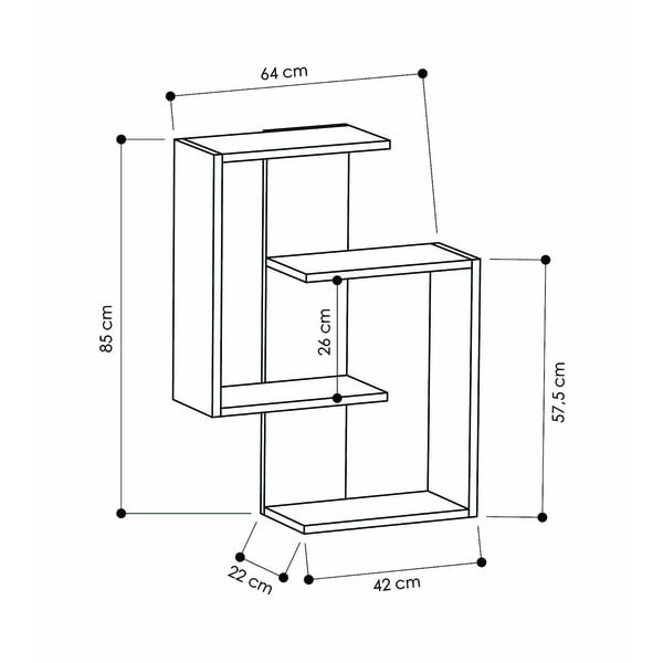 Antracitovosivý nástenný policový diel Paranoid-image-4