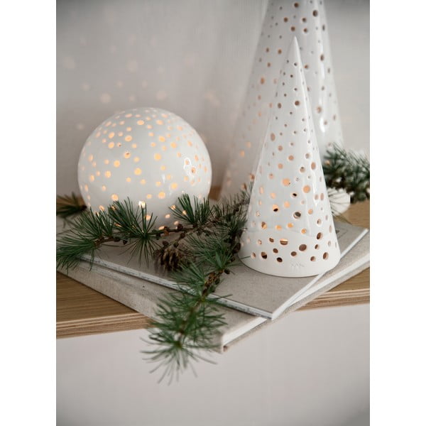 Biely vianočný svietnik z kostného porcelánu Kähler Design Nobili, výška 19 cm-image-1