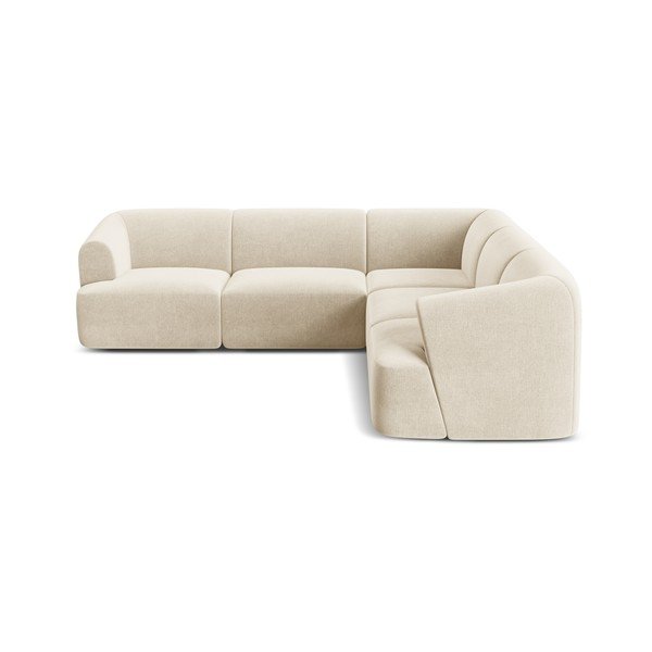 Béžová zamatová rohová pohovka Campi – Cosmopolitan Design-image-3