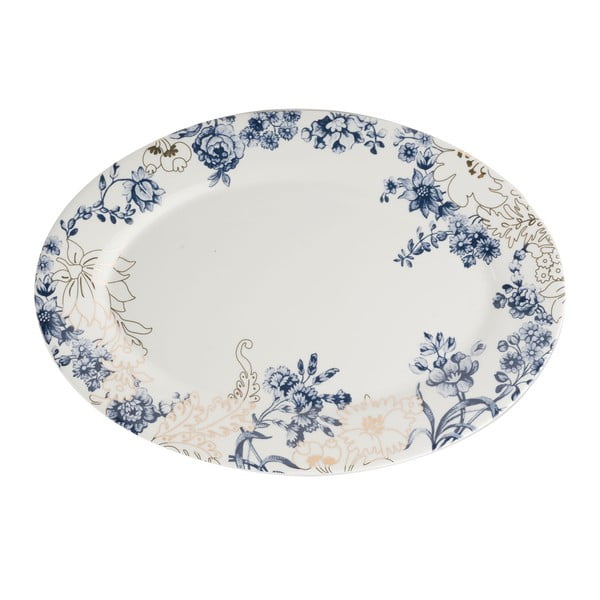 Porcelánový servírovací tanier s modro-zlatými vzormi Creative Tops, Ø 34 cm