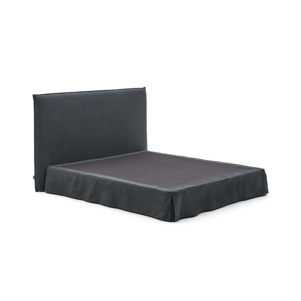 Antracitová čalúnená dvojlôžková posteľ 180x200 cm Jaira – Kave Home