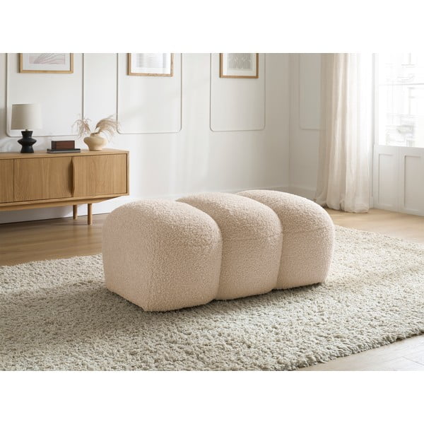 Béžová podnožka z textílie buklé Hippolyte – Bobochic Paris-image-1