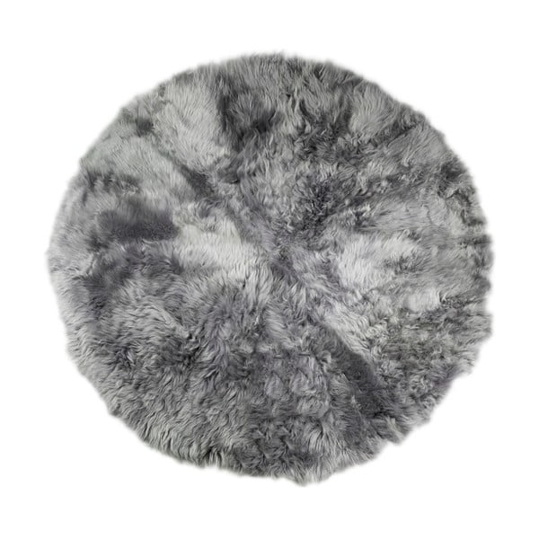 Sivý kožušinový koberec Rundo, ⌀ 150 cm