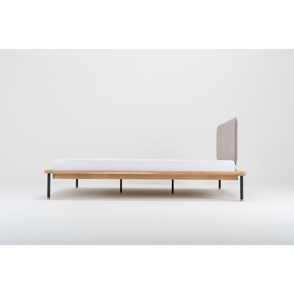 Dvojlôžková posteľ z dubového dreva Gazzda Fina Nero, 140 x 200 cm-image-4