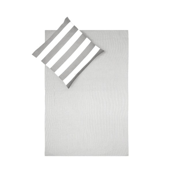 Sivé flanelové obliečky na jednolôžko Fovere, 135 x 200 cm